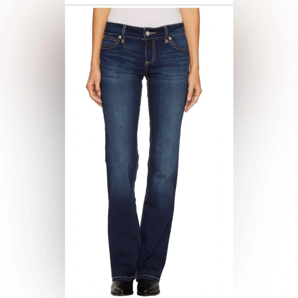 Wrangler mae mid-rise HT wash retro boot cut jeans size 24/00x34 new - Picture 10 of 12